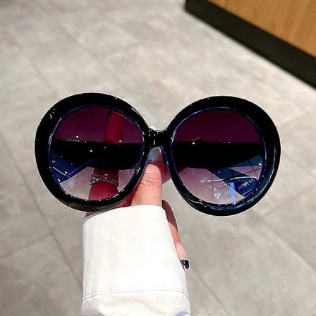 2023 Muoviset Klassiset Vintage Aurinkolasit Naisille Ylisuuret Pyöreät Kehykset Luksusmerkki Suunnittelija Naislasit Isot Varjostimet Oculos Uusi