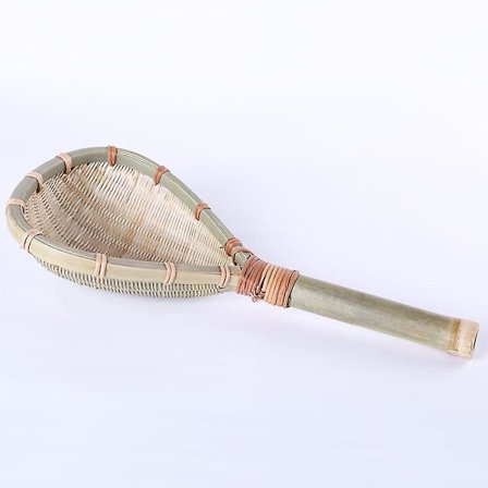 Kreativ håndlavet bambus risske Langt håndtag dørslag køkkenudstyr