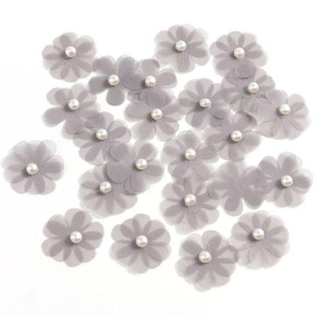 50 kpl Rose Fake Flowers DIY Crafts Decor GRAY Grey