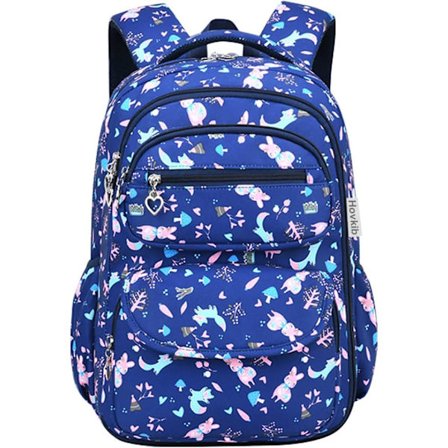 Ryggsekk jenter barn skolesekk stor kapasitet liten skolesekk enhjørning ryggsekk jenter reise ryggsekk 5-12 år gammel Blue Bunny