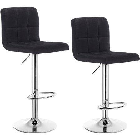 Rootz Barstol - Justerbar barstol - Ergonomisk bordskammel - Holdbart hørsæde - Metalstel - Gulvbeskyttelse - 92cm-114cm x 44cm x 38cm