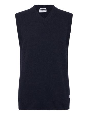 Lambswool V-Neck Slipover Navy Lindbergh