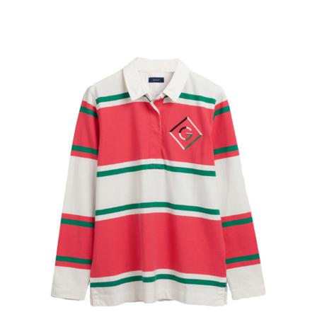 Gant, Heavy Rugger with various stripes Czerwony, Mężczyzna, Rozmiar: M