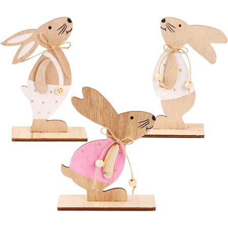 Påskepynt, Påskekaninpynt, 3 stk Påskepynt Trekanin Påskepynt til Hjemmedekorasjon og Gaver