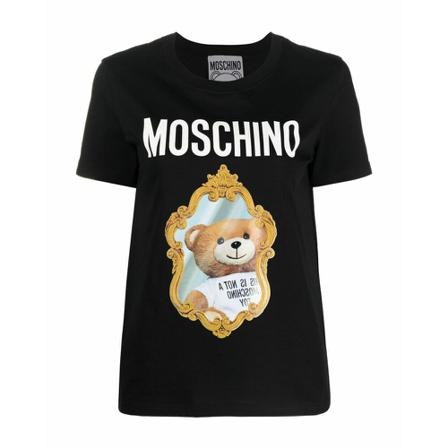 Moschino, T-Shirts Zwart, Dames, Maat:XS