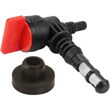Brændstofventilpakke kompatibel med Briggs & Stratton 192980GS, 208961, 90° Åben/Luk, med gummipakning kompatibel med havetraktorer