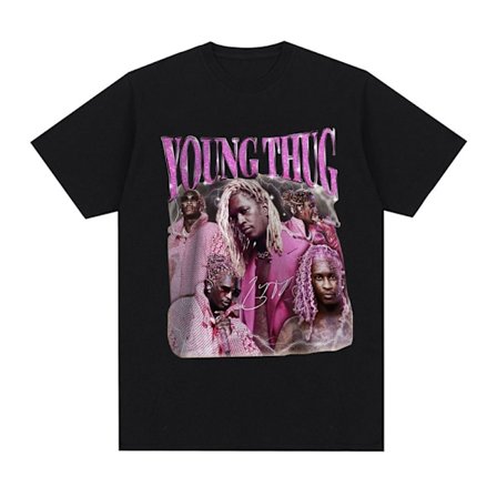 Rapper Young Thug Grafik T-shirt Herre Hip Hop Vintage Kortærmet Tee