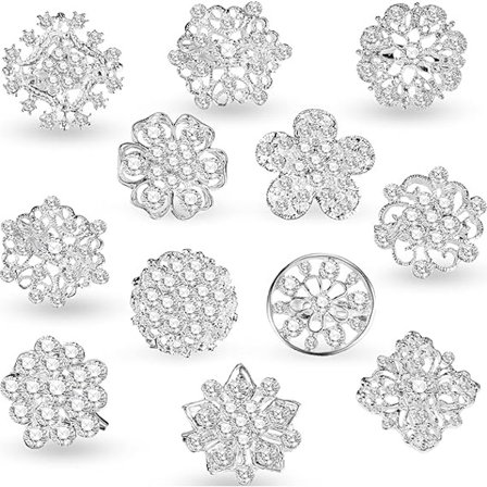 12 st Kristallknappbroscher, Rhinestone-knappar Scarves Spänne Blommiga Broscher Nål Rhinestone Kit Dekoration