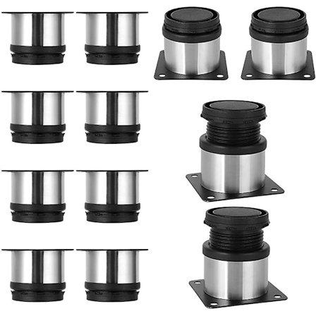 12-pack justerbara möbelben i rostfritt stål för soffa, bord och skåp