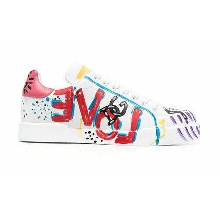 Dolce & Gabbana, Sneakers Wit, Dames, Maat:40 EU,leer