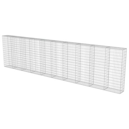 Vidaxl Gabionmur I Galvaniserat Stål 600x30x150 Cm Silver