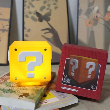 Super Mario LED frågetecken Brick Night Light USB Charging De Yellow one size