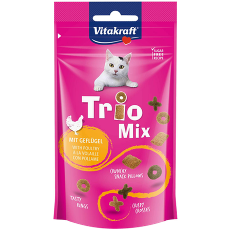 Vitakraft - Cat Trio Mix Fjærkre Kattegodbiter Mix 60 g - Katt - Kattegodteri & kattegress - Belønningsgodbiter katt - ZOO.no