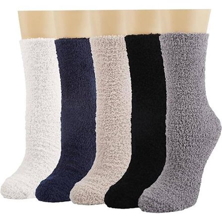 5/6 Par Dame Fuz Sokker, Korallfleece Fluffy Sengestrømper, Tykke Varme Plysjstrømper, Myke Komfortable Sokker om Vinteren