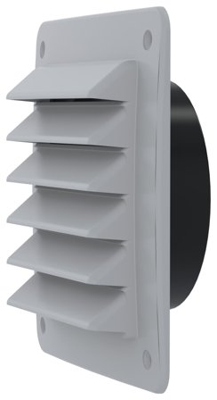 Fresh 182807 Gitter med stos, 150 x 150 mm Grå (sort stos), Ventilation