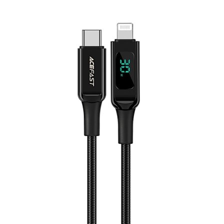 Acefast MFI USB USB-C till Lightning kabel 30W 1.2m - Svart