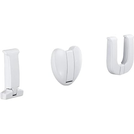 Kolmiosainen kirjaintaitettava piilotettu naulakko seinälle (valkoinen), lasten seinälle ripustettava naulakko, huivin ripustusnaulakko, lompakko, 