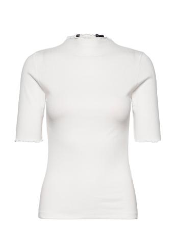 Vmvio 2/4 High Neck Blouse White Vero Moda