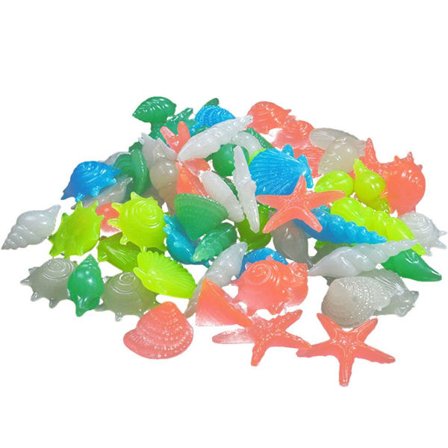 50 stk Akvarium Fisktank Dekorasjon Lysende Skjell Skjell KLB