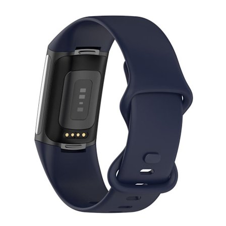 Fitbit Charge 5 enkelt TPU-klockarmband - Mörkblå / Storlek: L