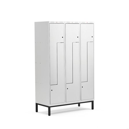 Z-Spind CLASSIC, 3 Module/6 Türen, 1940 x 1200 x 550 mm, grau