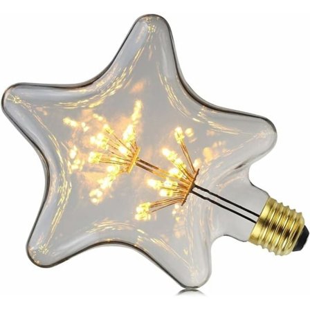 Vintage LED-lampe 3 W - 2200 K - varm gul - E27 (stjerne)