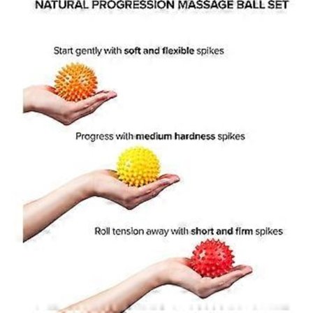 Octorox Spiky Massagebolde til Fodens Bagside - 3 Bløde til Faste Massagerulle Kugler Sæt 3 tommer