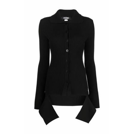 Andrea Adamo, V-neck Knitwear Zwart, Dames, Maat:S