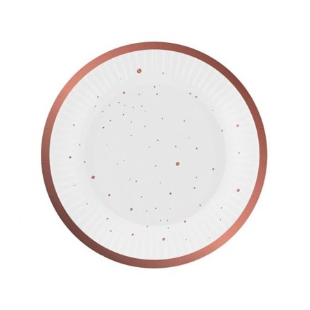 Papperstallrikar i Roséguld och Rosa - 6 st, 18 cm