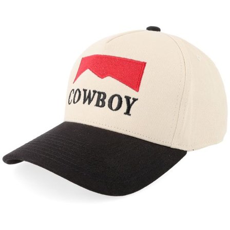 Iconic - Beige adjustable Keps - Oldschool Cowboy Blank Stone/Black A-frame Adjustable @ Hatstore