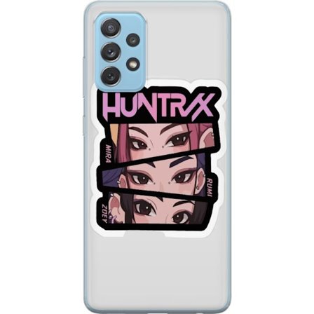 Yhteensopiva Puhelinkuori Samsung Galaxy A52 5G K-pop-inspiroitunut futuristinen tyttöryhmä neonvaloissa ja kosminen sci-fi-kohtaus