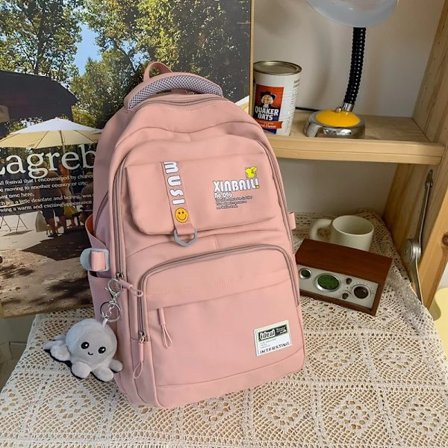 Lagerdesign Damryggsäck Vattentät Nylon Skolväska för Flickor Stor Kapacitet Reseryggsäckar Trendiga Bokväskor Mochila~10551