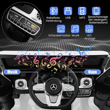 Elbil för barn Mercedes Benz G500 barnbil elektrisk med fjärrkontroll vit