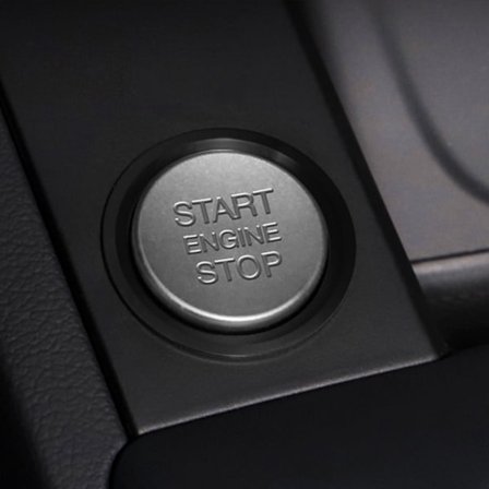 Startknapp-klistremerker Nøkkelring Trim Cover SVART STARTRING