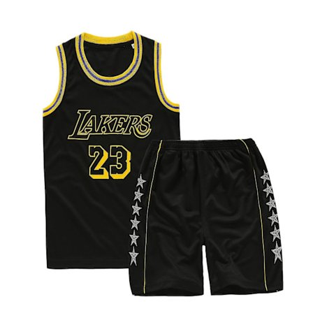 Lakers #23 Lebron James Draktssett Nr. 23 Basketballuniform Barn /