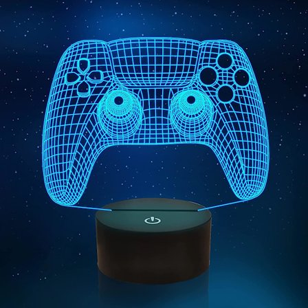 Ps4 /ps5 / Ps3 Gamepad Controller 3d Nattlampa 16 Färgförändrande Skrivbordslampor Gamer Rum Decor Led Set Up Ljus För Playstation4Rose Röd
