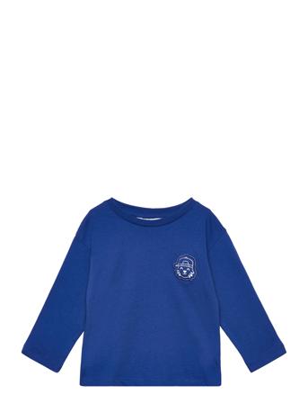 Printed Long Sleeve T-Shirt T-shirts Long-sleeved T-shirts Blå Mango*Betinget Tilbud