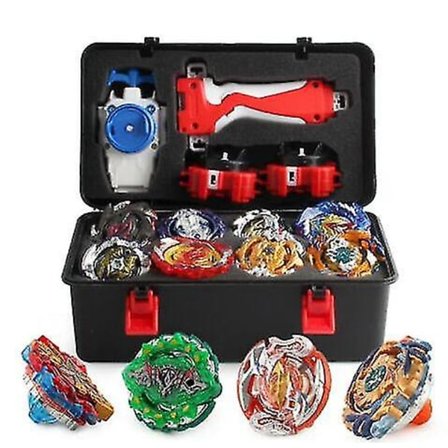 12x Beyblade Burst Spinnende Topper Sett med Grip Launcher + Skumlagringsetui