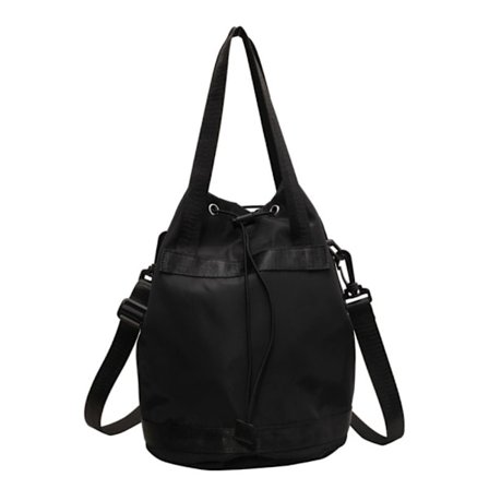 Nylon Dragsko Bucket Bag Crossbody Bag SVART