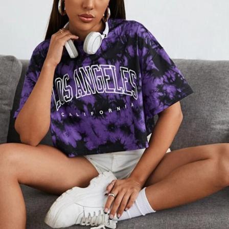 Kortärmad T-shirt För Kvinnor Med Rund Hals S