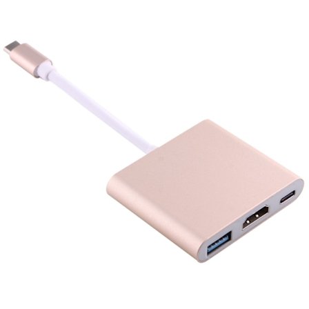 Adapter USB-C till HDMI - USB-A - USB-C - Guld