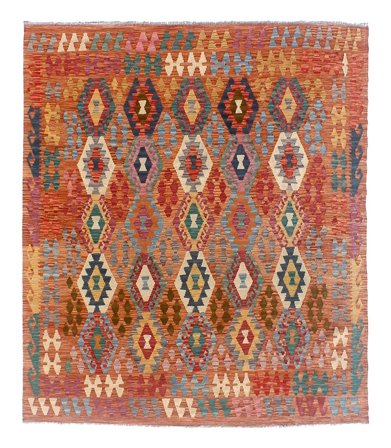 Oriental Kilim Afghan Old Style Rug 204X235 Wool, Afghanistan