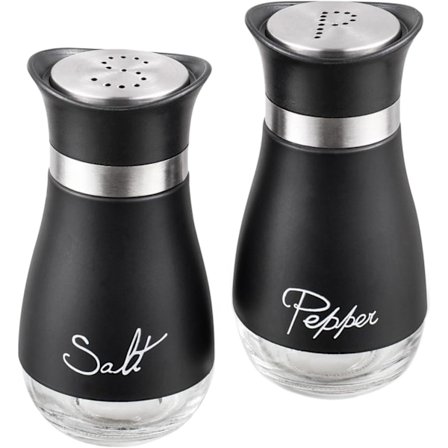2 Salt og Pepper Pots Salt og Pepper Shaker Salt og Pepper Set Salt Shaker Salt Pot Kjøkken Tilbehør (Svart)