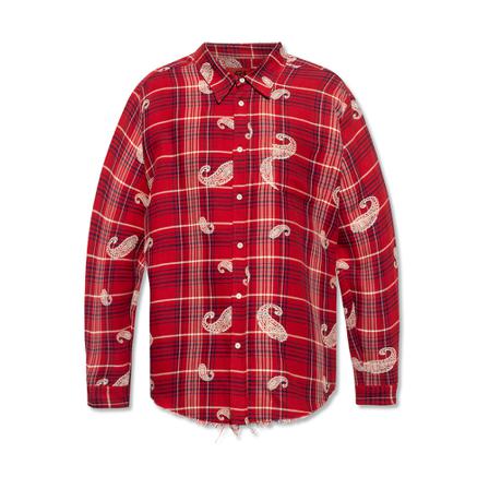 424 Checked shirt , Rood , Heren , Maat: S