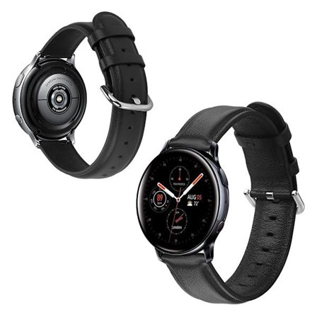Samsung Galaxy Watch Active 2 - 44mm aitoa nahkaa oleva ranneke - Musta