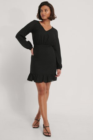 Trendyol - Minikjole Med Tekstur - Minikjoler - Svart - EU 38