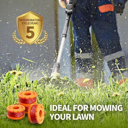 Nye modeller 15-pak Worx WA0010 Premium Græstrimmer & Kantklipper Spoler - 10ft Holdbare, Højtydende Erstatningsspoler - Hurtigt Skift, Perfekt 