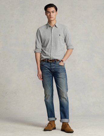 Polo Ralph Lauren Featherweight Mesh Shirt - Grey - XS