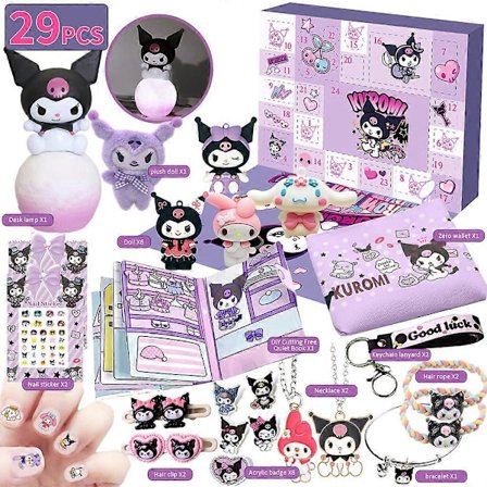 Julekalender Nedtelling 2024 Kuromi My Melody Cinnamoroll Sanrio Leketilbehør Jenter Kalendergaver BD