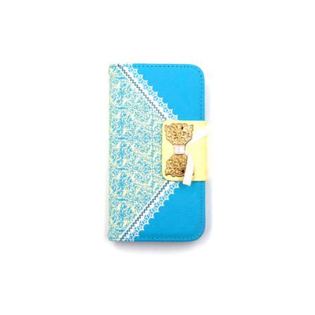 Flower Wallet Plånboksfodral Samsung S6 Edge - Fler Färger Blå
